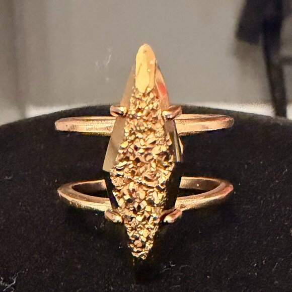Kendra Scott Gold Drusy Pyrite Ring - Picture 1 of 5